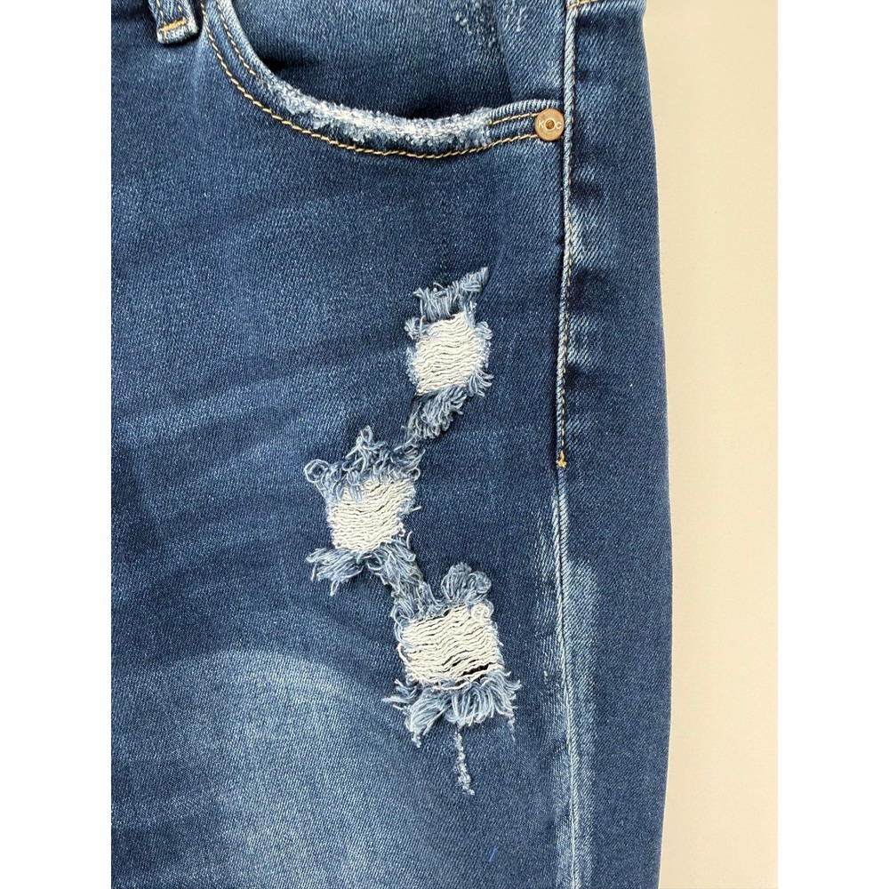 KanCan Womens Skinny Jeans Blue Wash Distressed Ripped Denim Pants | 0006 - Picture 6 of 6